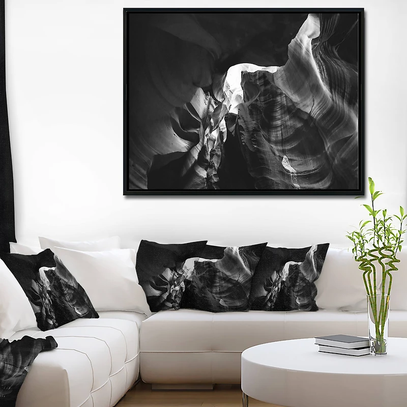 Designart - Black and White Antelope Canyon