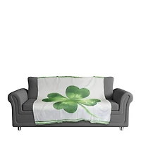 Large Four Leaf Clover Date 50" x 60" Sherpa Fleece Blanket