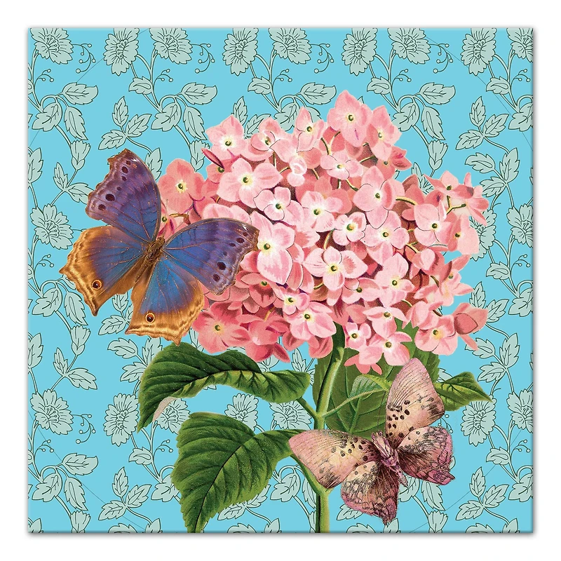 Butterflies On Flower 24" x 24" Canvas Wall Art