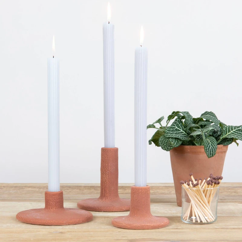 Hello Honey® Stoneware Taper Candle Holder Set