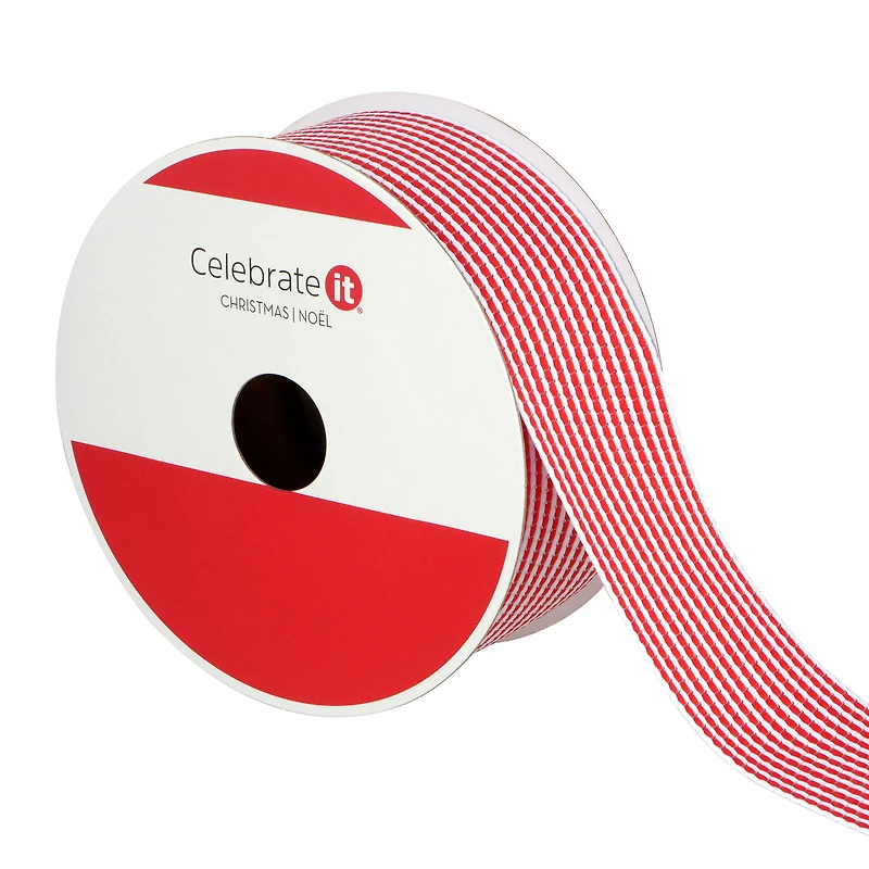 1.5" x 20ft. Red & White Vertical Stripes Ribbon by Celebrate It®