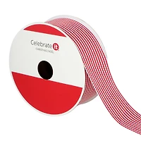 1.5" x 20ft. Red & White Vertical Stripes Ribbon by Celebrate It®
