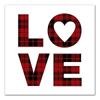 Plaid Love Canvas Wall Art