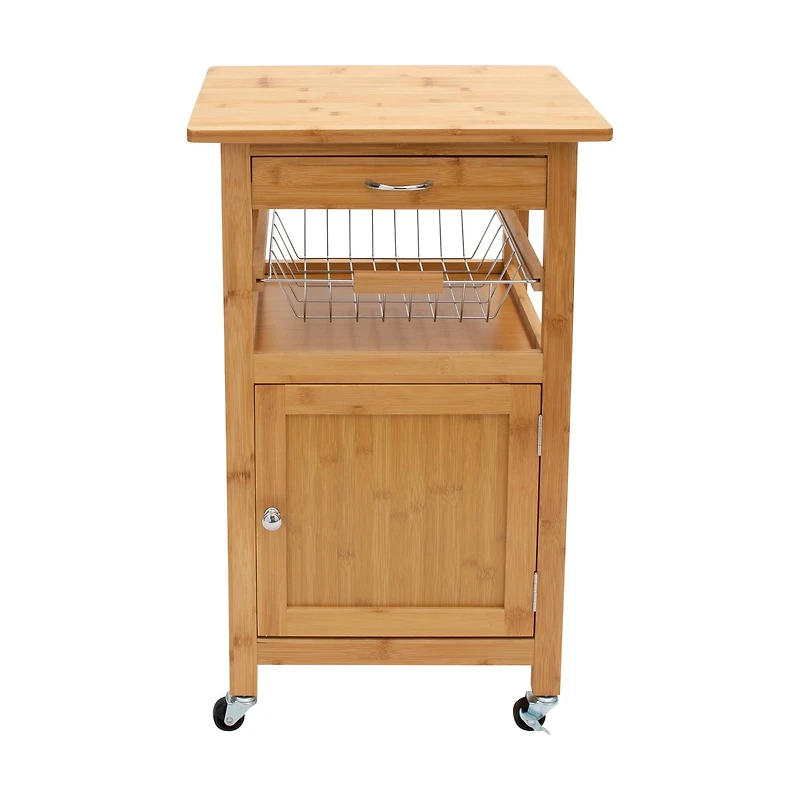 Organize It All Bamboo Rolling Kitchen Cart