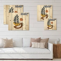 Designart - Elementary Shapes With Abstract Leaves