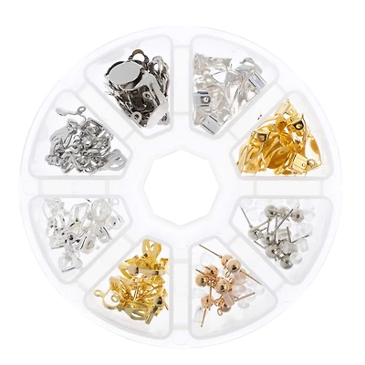 John Bead Earring Mix Assortment Round 8 Slot Jewelry Making Kit, 80ct.