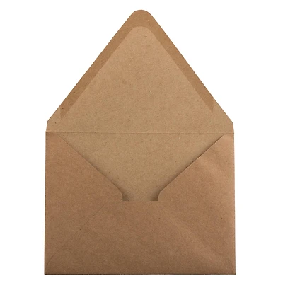 JAM Paper 4.375" x 5.75" Kraft V-Flap Invitation Envelopes, 100ct.