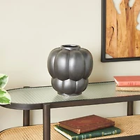 11" Black Ceramic Wide Bubble Inspired Vase