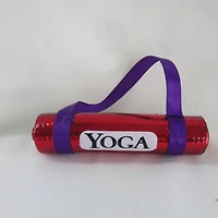 4.25" Shiny Red Yoga Mat Glass Christmas Ornament