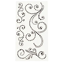 Recollections™ Adhesive Rhinestones, Medium Black Flourishes