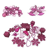 125ct. Bubblegum Pink Shatterproof 4-Finish Christmas Ornaments
