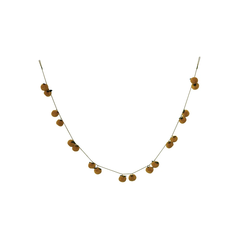 Hello Honey® 6ft. Mustard Pom Poms with Green Felt Leaves Garland