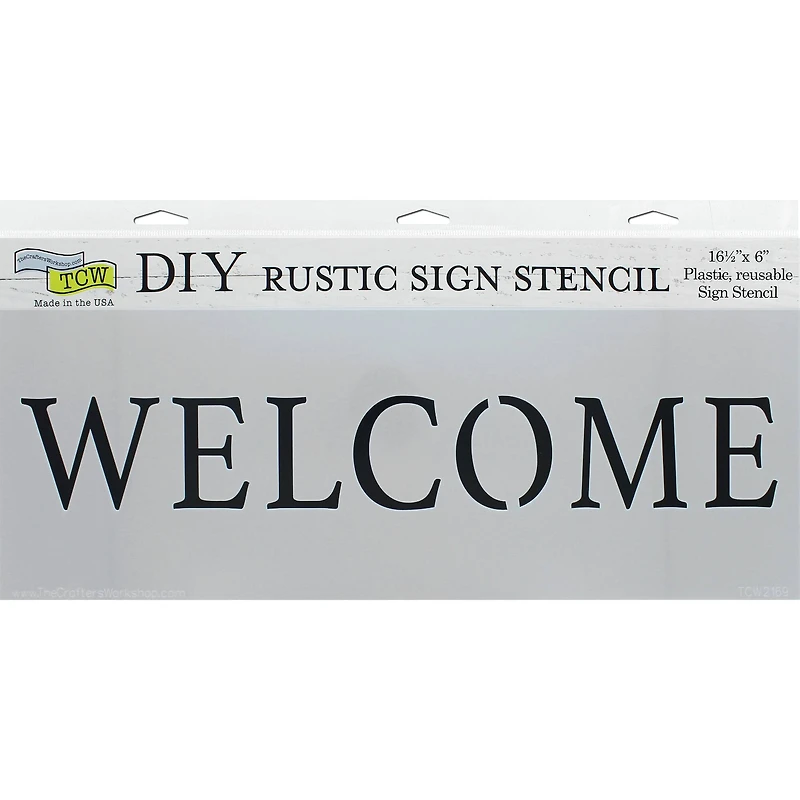 The Crafter's Workshop Welcome Stencil, 16.5'' x 6''