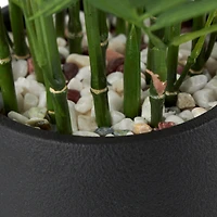 13" Green Faux Foliage Artificial Plant with Black Pot