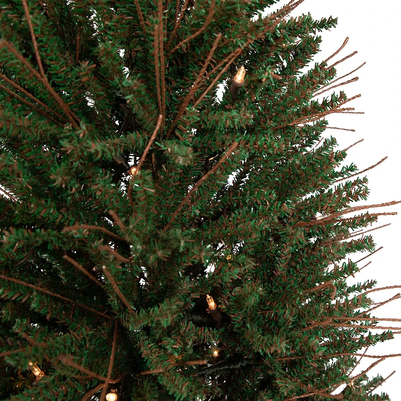 4ft. Pre-Lit Medium Warsaw Twig Artificial Christmas Tree in Burlap Base, Clear Lights