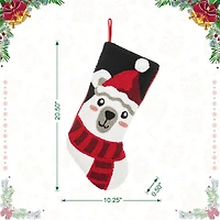Glitzhome® 20.5" Polar Bear Hooked Stocking