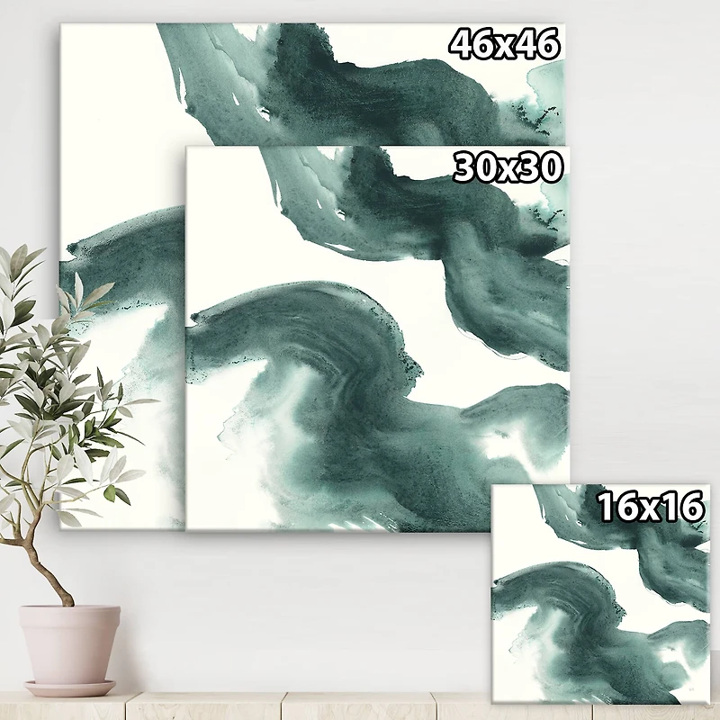 Designart - Gouache Green on Gray I