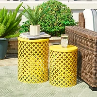 Glitzhome® Multifunctional Metal Garden Stool Set