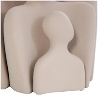 Cream Ceramic People Nesting Family Sculpture Set