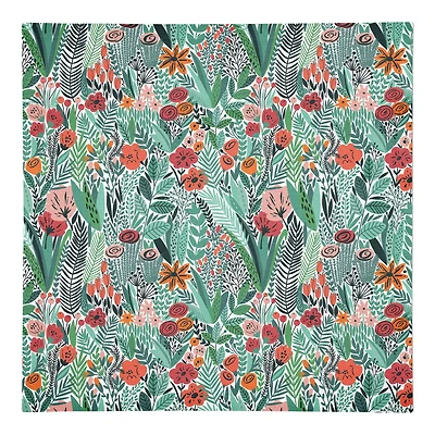 Lush Floral Pattern 10" x 10" Cotton Twill Napkin
