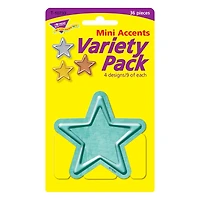 Trend I Heart Metal Stars Mini Accents Variety Pack, 6 Packs of 36