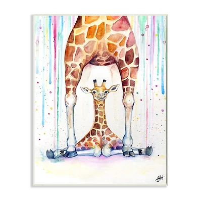 Stupell Industries Colorful Cute Giraffe Family Wall Plaque