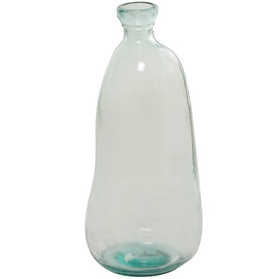 Clear Recycled Glass Handmade Spanish Vase 9" x 9" x 20"