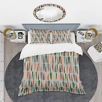 Designart 'Retro Abstract Drops IX' Mid-Century Duvet Cover Set
