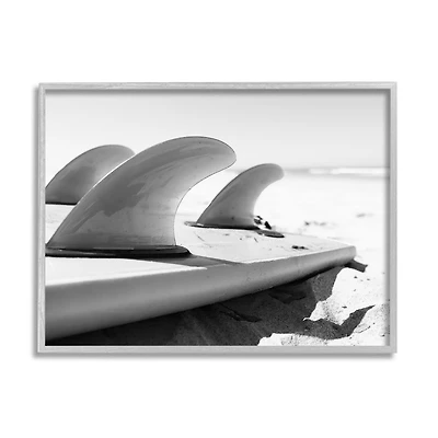 Stupell Industries Surfboard Fins Beach Coast Photography Framed Giclee Art