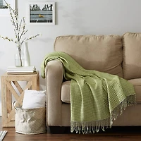 DII® Antique Green & White Waffle Knit Throw