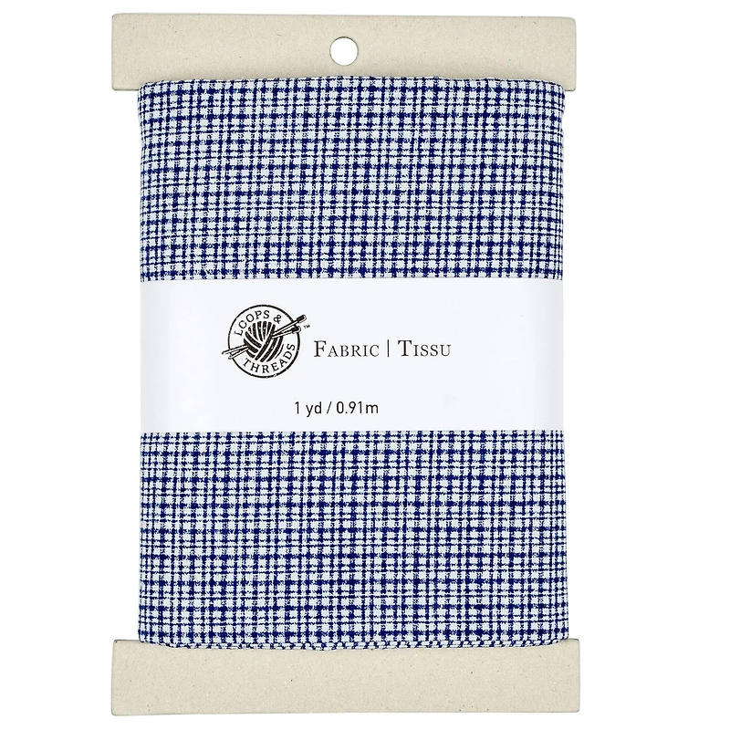 Navy & White Plaid Cotton Fabric Bundle by Loops & Threads™
