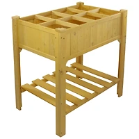 3ft. Wooden Raised Garden Bed Planter Box With Shelf