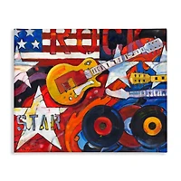 Stupell Industries Rockstar Americana Music Tribute Canvas Wall Art