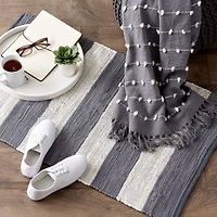 DII® Gray & White Stripe Rag Rug, 2ft. x 3ft.