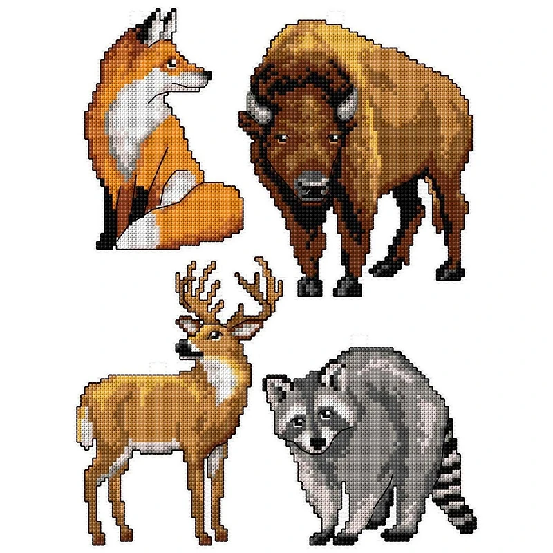 Crafting Spark Forest Animals Plastic Canvas Counted Cross Stitch Kit