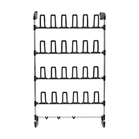 Organize It All 12 Pair Over the Door Shoe Rack with Accessory Hooks