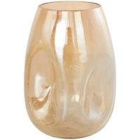 Iridescent Gold Concaved Glass Vase Set