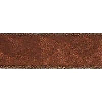1.5" x 30ft. Brown Wired Glitter Ribbon by Celebrate It®