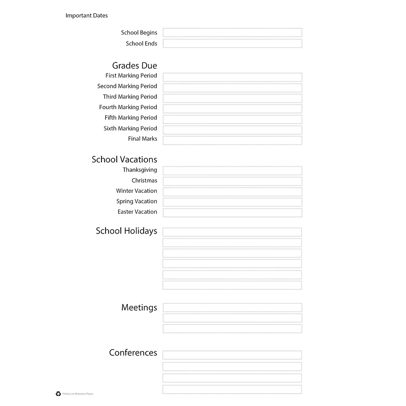 Blue Class Record Book