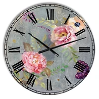 Designart 'Peonies And Paisley Cabin Wall Clock