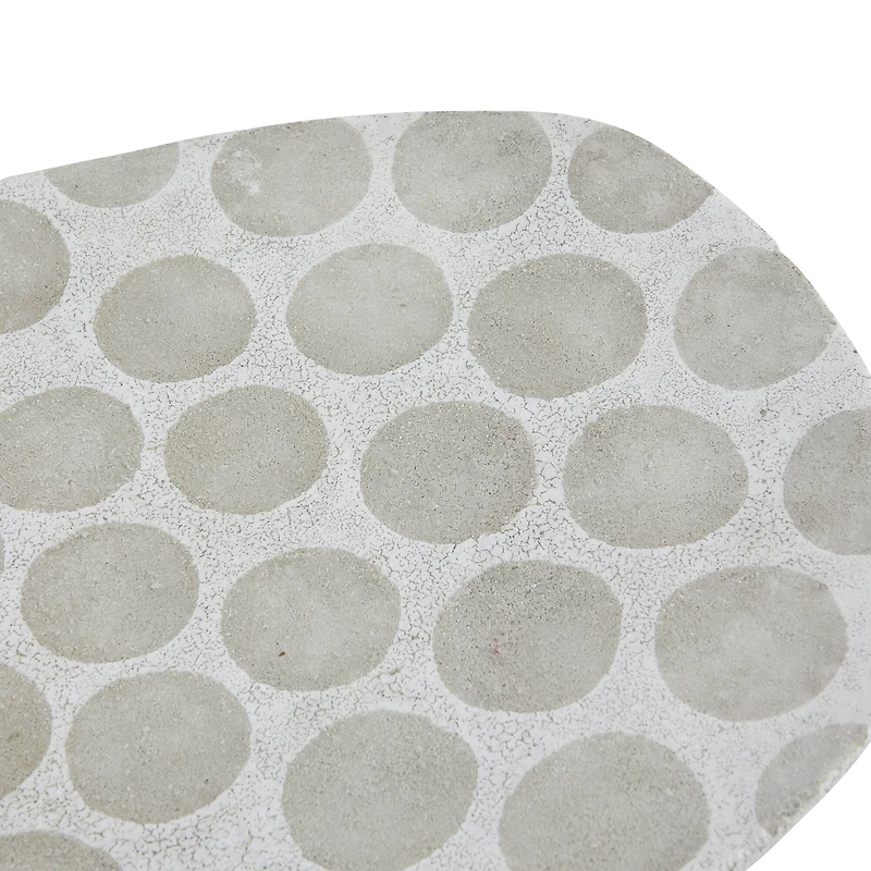 Hello Honey® 16.5" Natural Decorative Terracotta Platter with Wax Relief Dots
