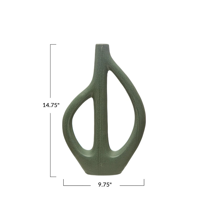 Hello Honey® Bloomingville 15" Matte Blue Stoneware Sculptural Vase