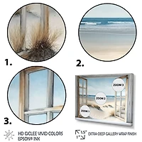 Designart 'Window To The Beach II' Beach Canvas Wall Art