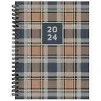 TF Publishing 2024 Neutral Plaid Medium Weekly Monthly Planner