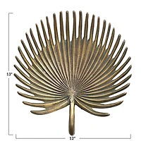 Hello Honey® 13" Antique Gold Finish Decorative Aluminum Palm Frond Tray