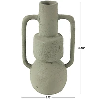 16" Light Gray Paper Mache Textured Vase