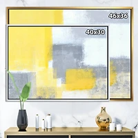 Designart - Grey and Yellow Blue Abstract XXI