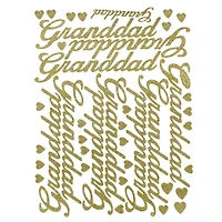 JAM Paper Granddad Gold Script Floral Accessory