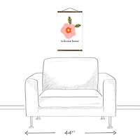 Welcome Home Floral 12" x 18" Teak Hanging Canvas