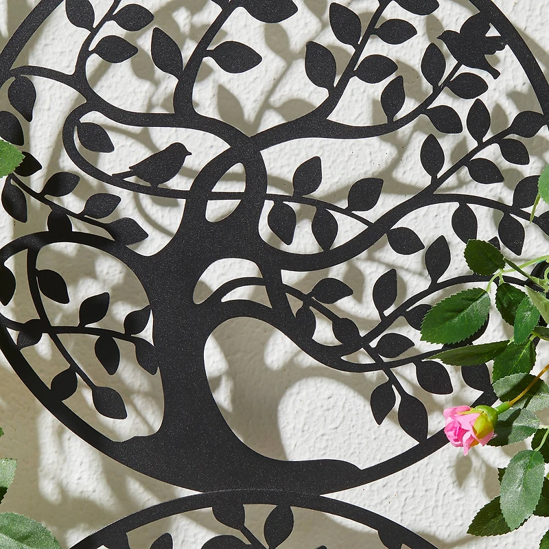 Glitzhome® 48" Metal Tree of Life Garden Trellis with Stakes